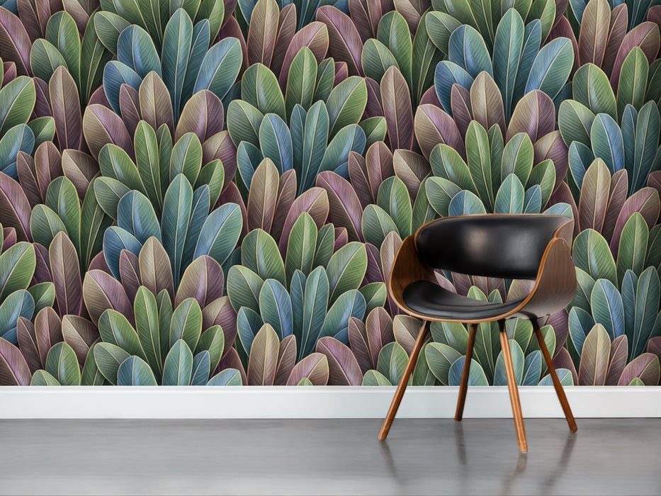 Vinilo de Texturas con Efecto Botánico "Hojas Multicolor"