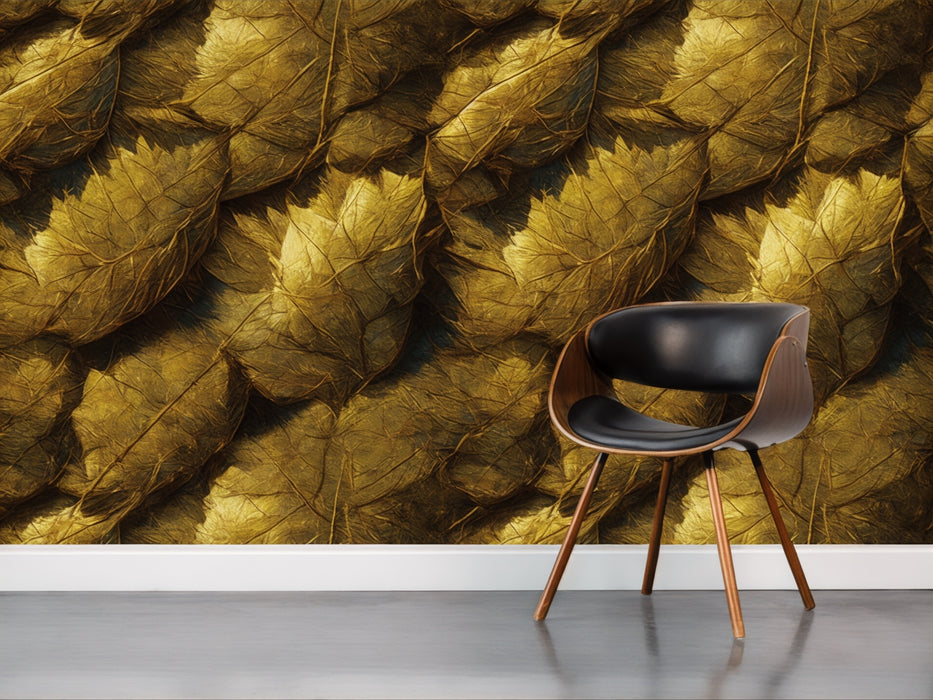 Vinilo de Texturas con Efecto Botánico "Corteza Dorada"