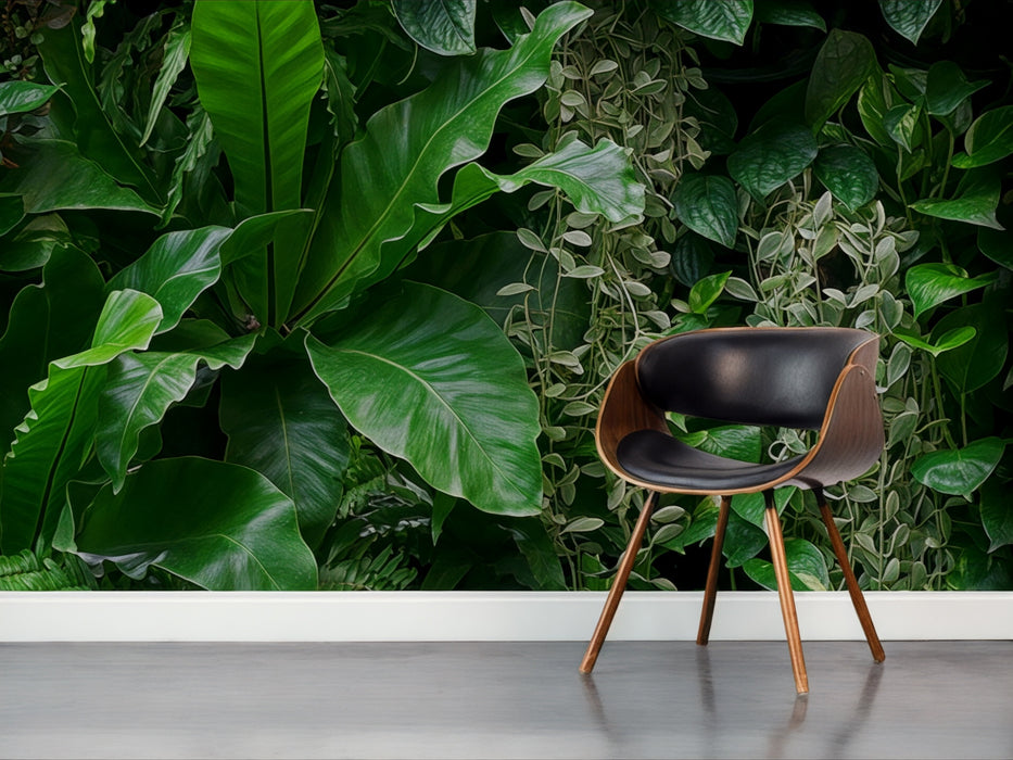 Vinilo de Texturas con Efecto Botánico "Hojas Gigantes Naturales"