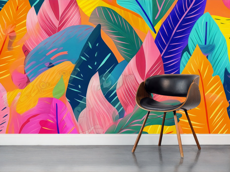 Vinilo de Texturas con Efecto Botánico "Arte Abstracto"