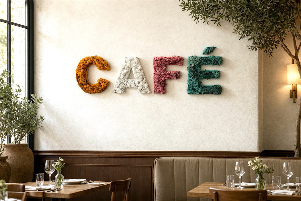 Pack de Letras "CAFÉ" de Musgo