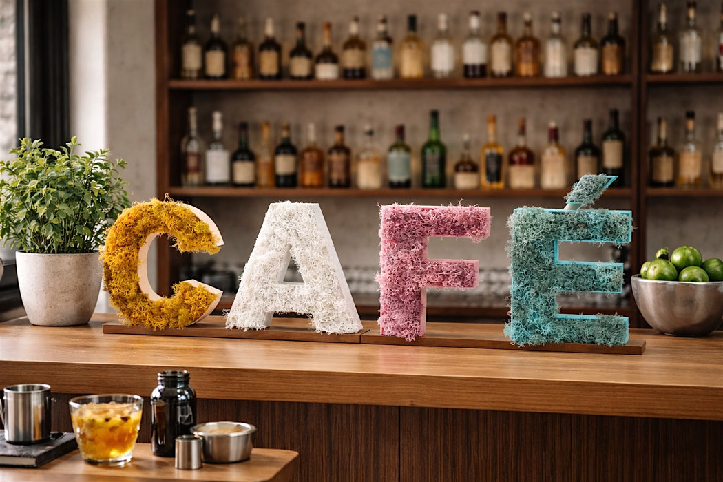 Pack de Letras "CAFÉ" de Musgo
