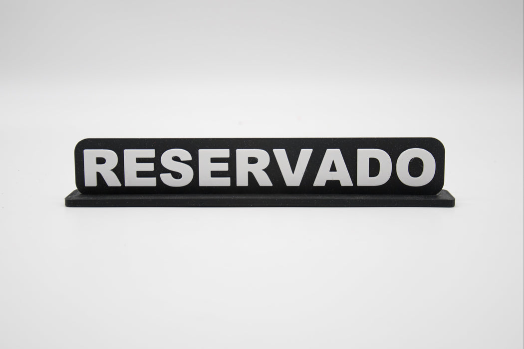 Placa en 3D "RESERVADO"