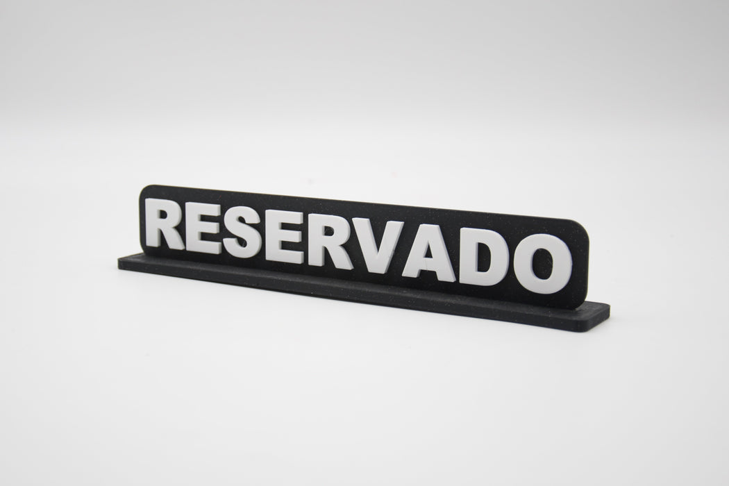 Placa en 3D "RESERVADO"