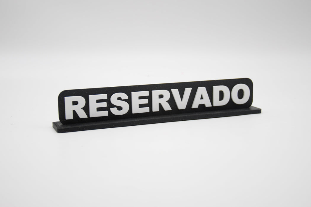 Placa en 3D "RESERVADO"