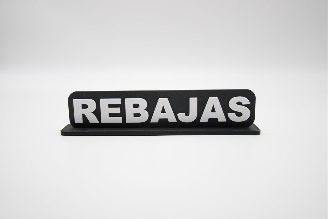 Placa en 3D "REBAJAS"