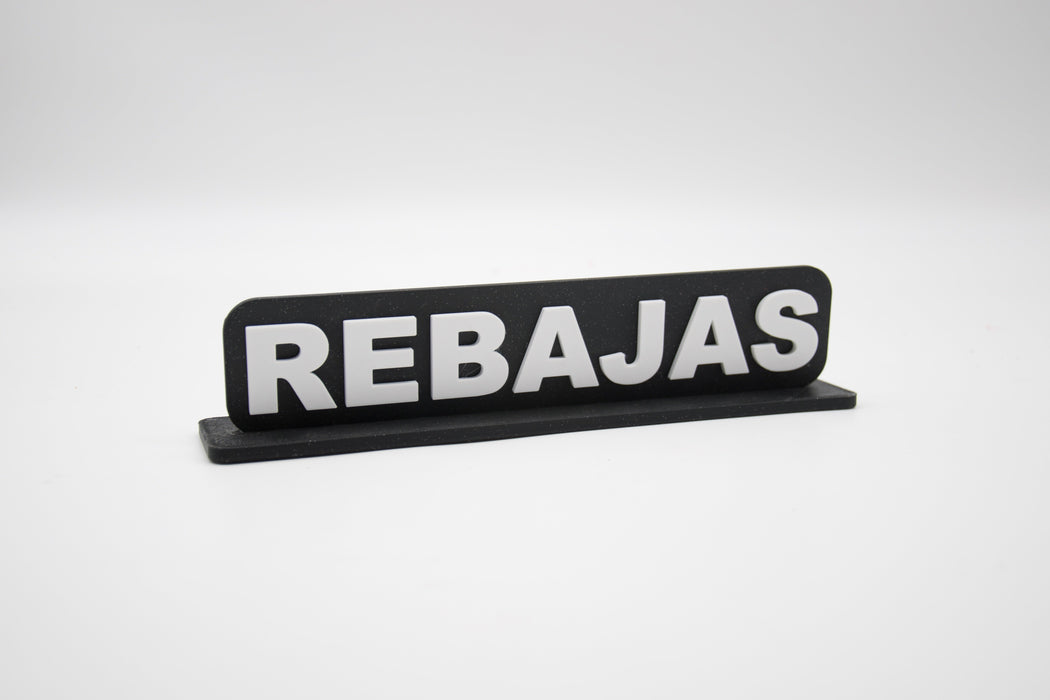 Placa en 3D "REBAJAS"