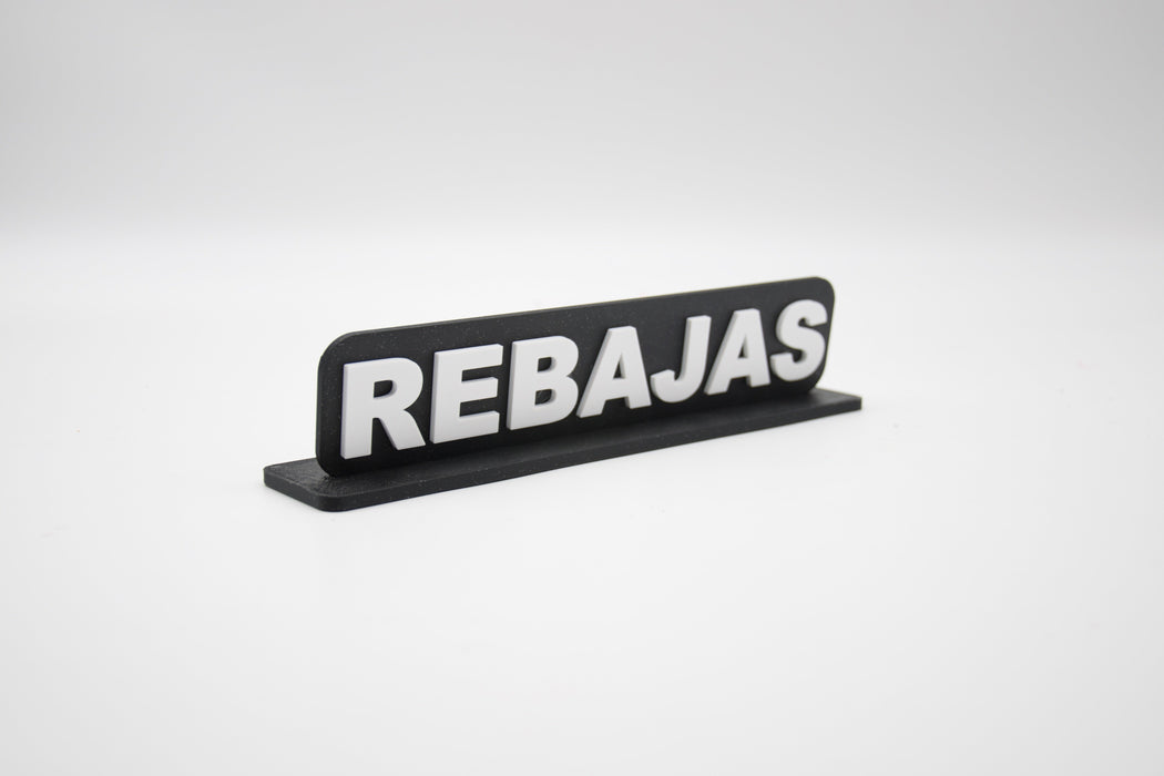 Placa en 3D "REBAJAS"