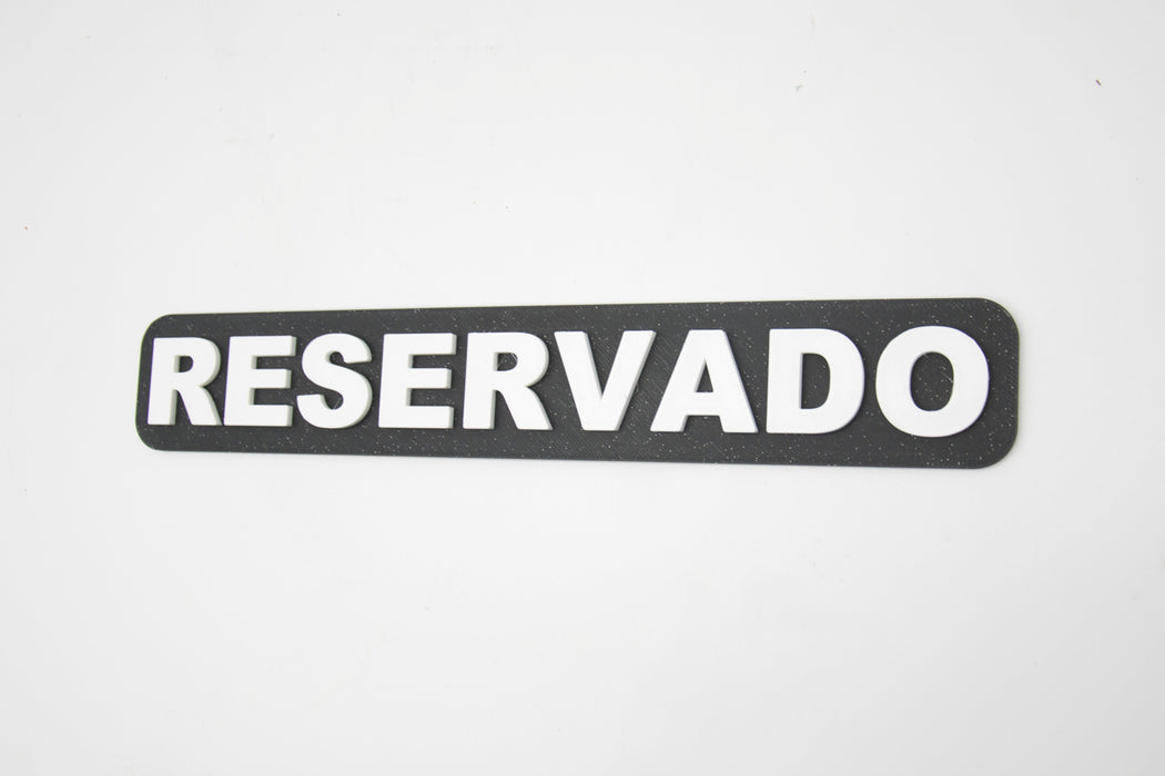 Placa en 3D "RESERVADO"