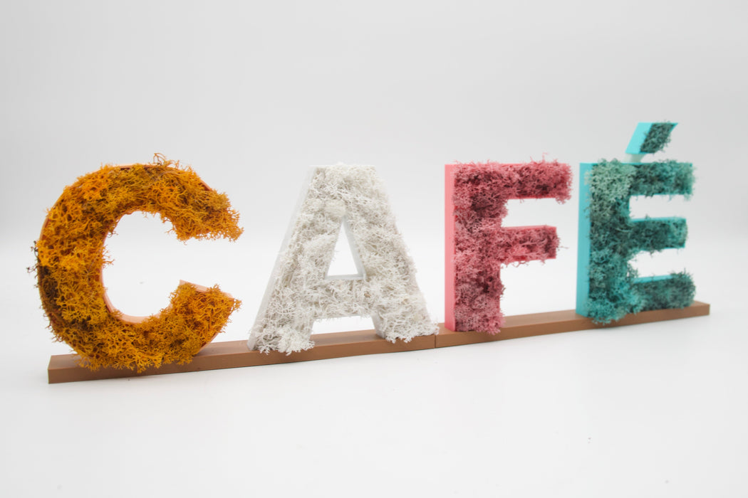 Pack de Letras "CAFÉ" de Musgo