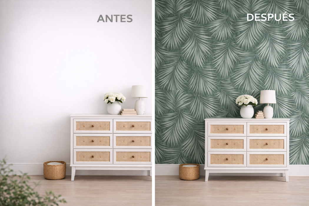 Vinilo de Texturas con Efecto Botánico "Hojas Minimalistas"