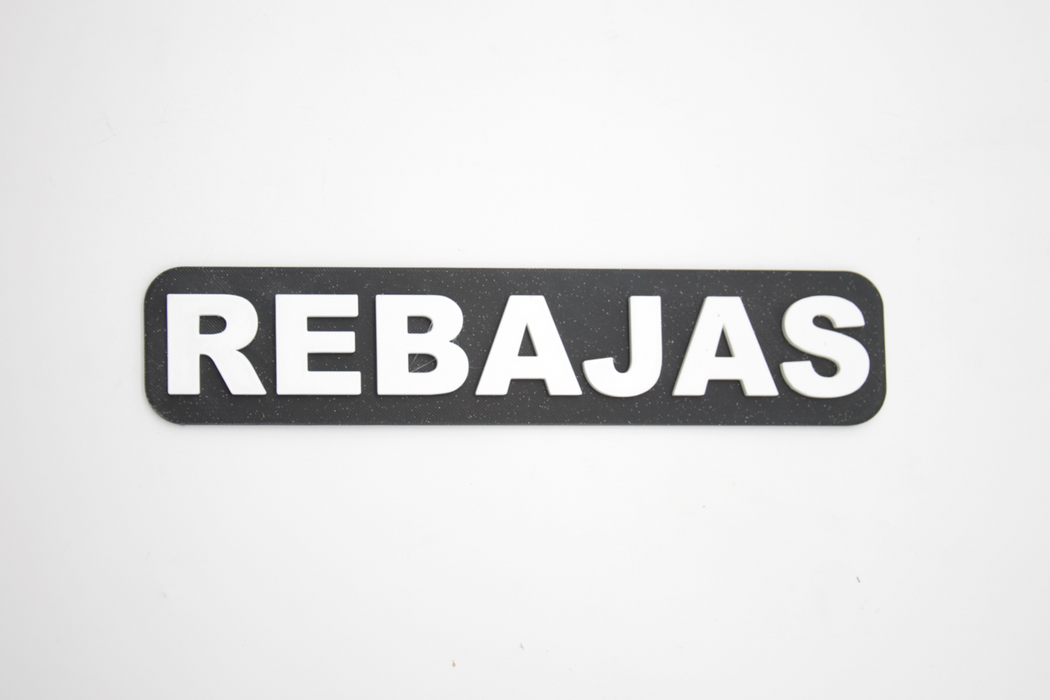 Placa en 3D "REBAJAS"