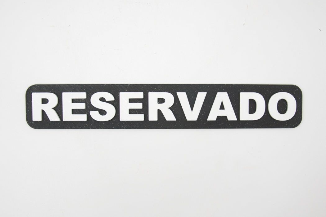 Placa en 3D "RESERVADO"