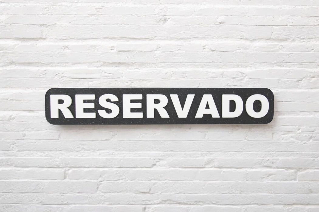 Placa en 3D "RESERVADO"