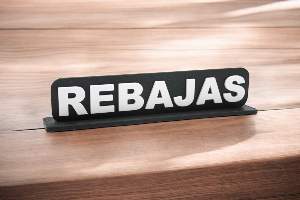 Placa en 3D "REBAJAS"