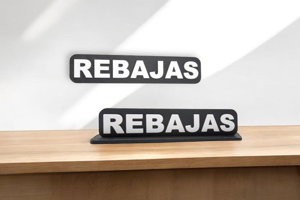 Placa en 3D "REBAJAS"