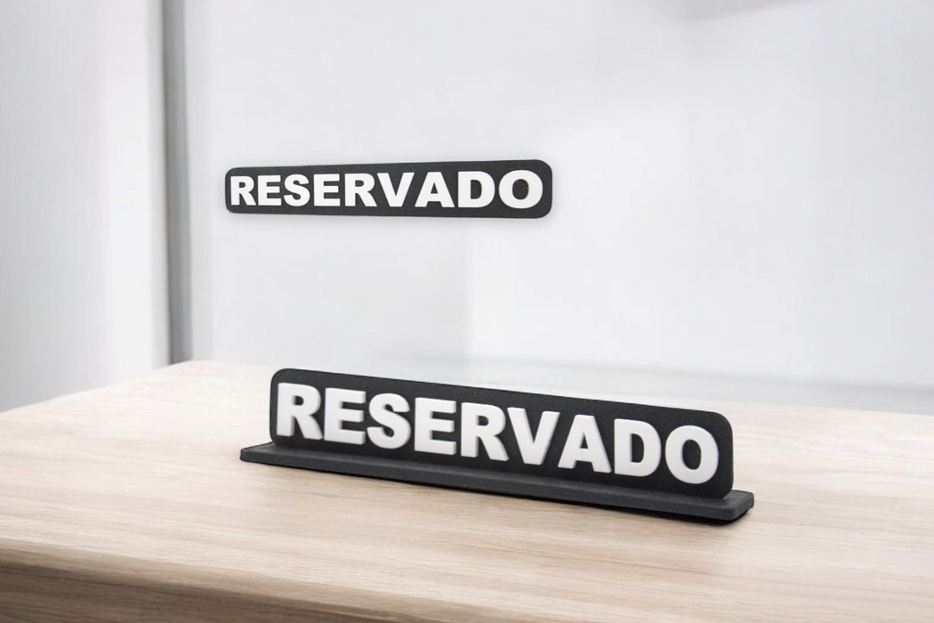 Placa en 3D "RESERVADO"