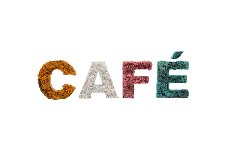 Pack de Letras "CAFÉ" de Musgo
