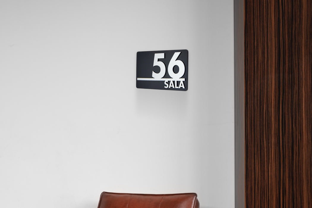 Placa Numeración de Sala