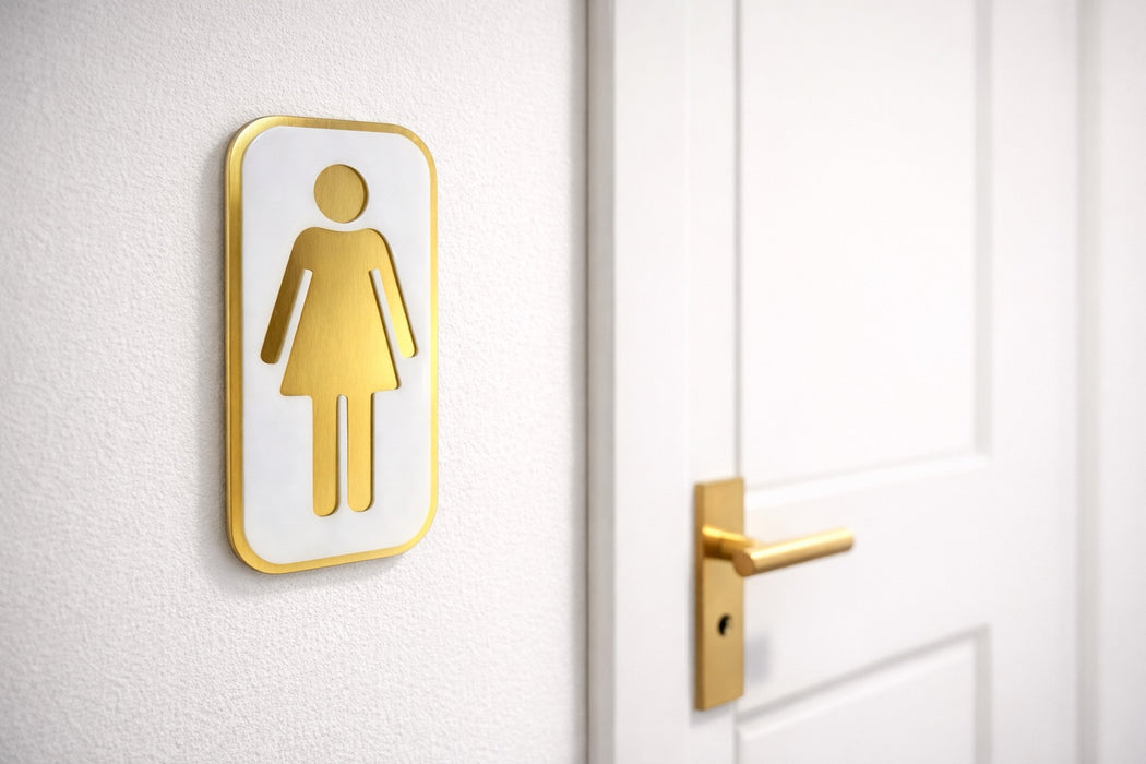 Placa Aseos Metacrilato con Bicapa