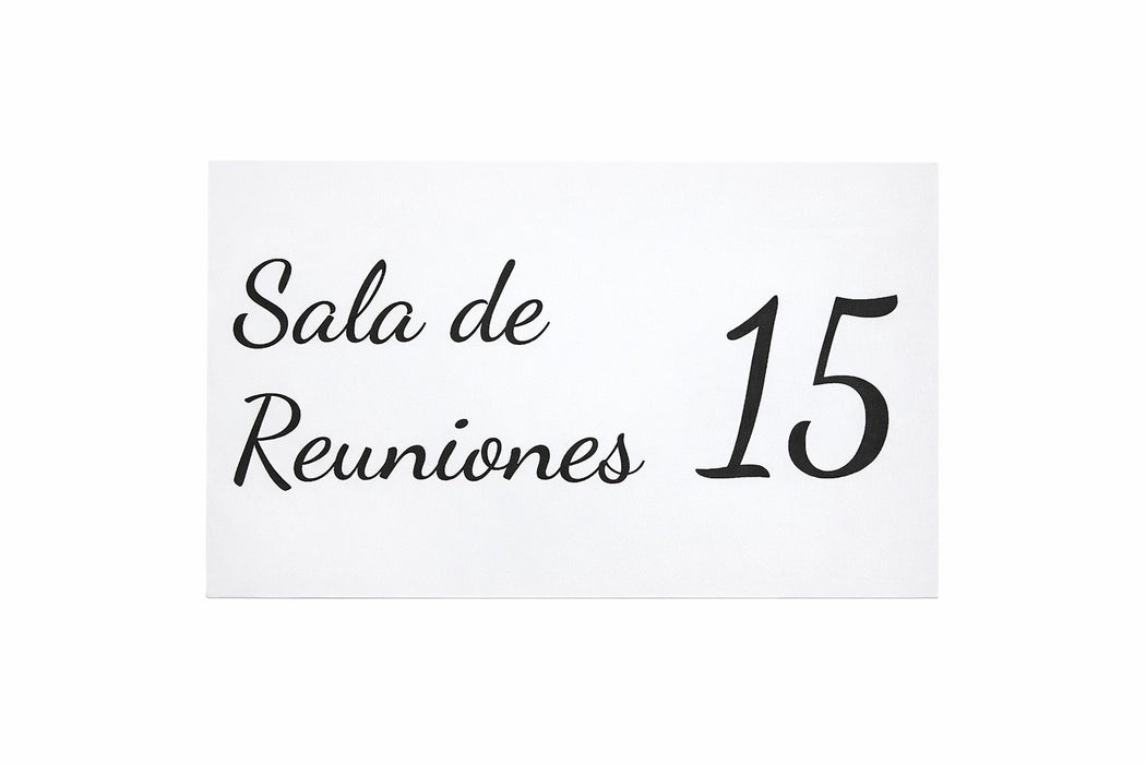 Placa Número Bicapa - Sala de reuniones