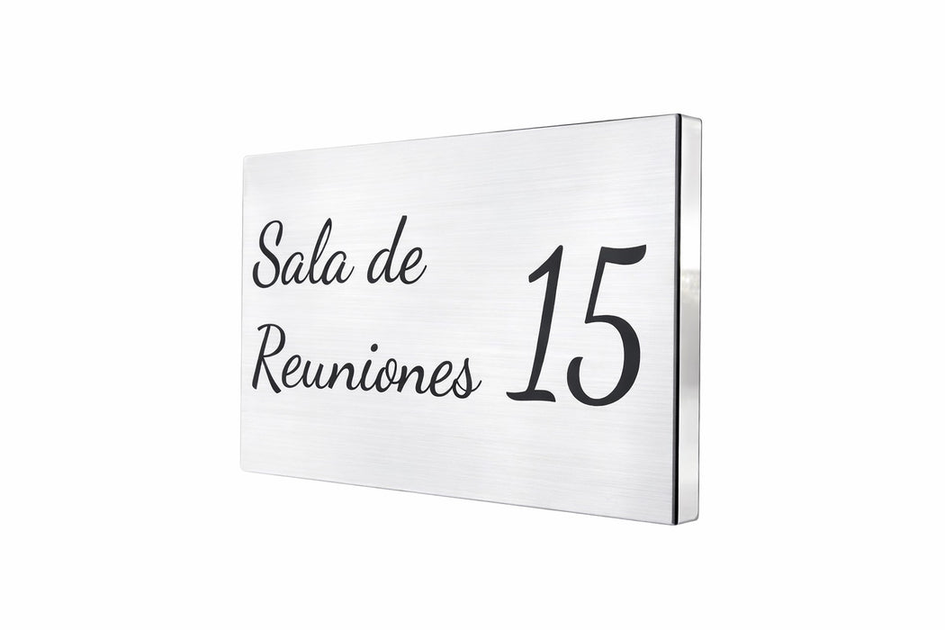 Placa Número Bicapa - Sala de reuniones