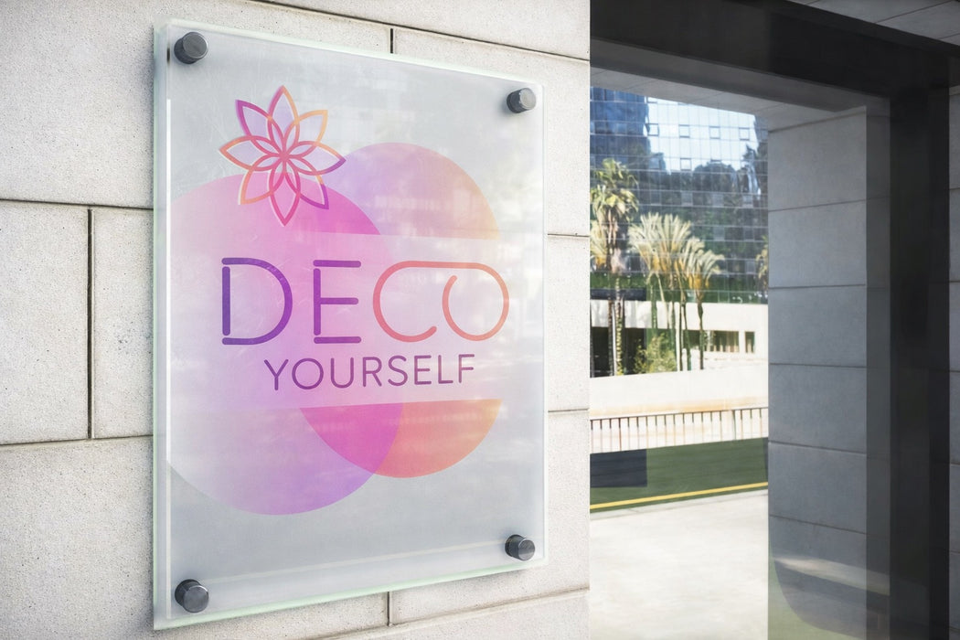 Placa de metacrilato con vinilo para exterior