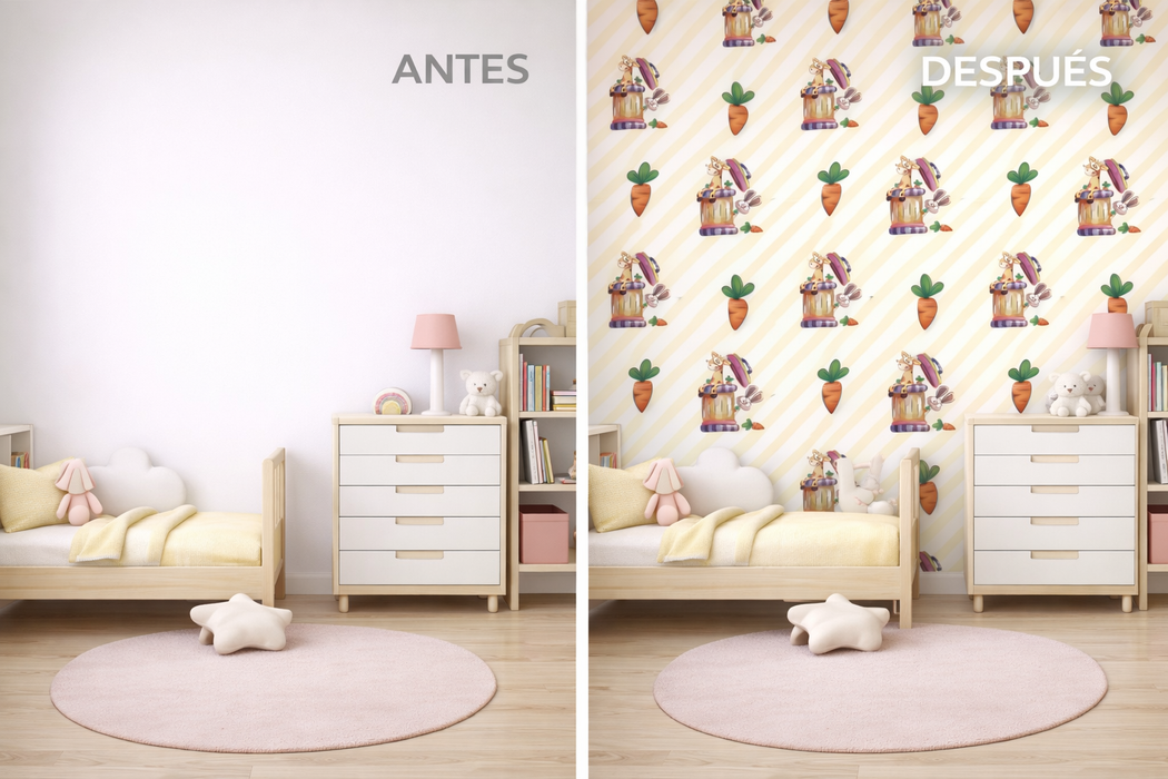 Vinilo de Texturas con Efecto infantil "Zanahorias"