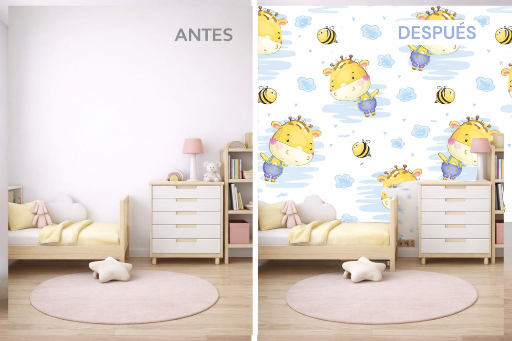 Vinilo de Texturas con Efecto infantil "Jirafas"