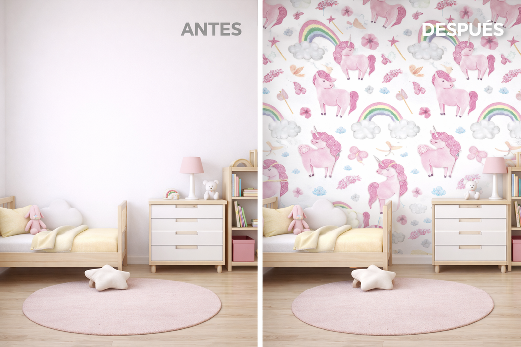 Vinilo de Texturas con Efecto infantil "Unicornios"